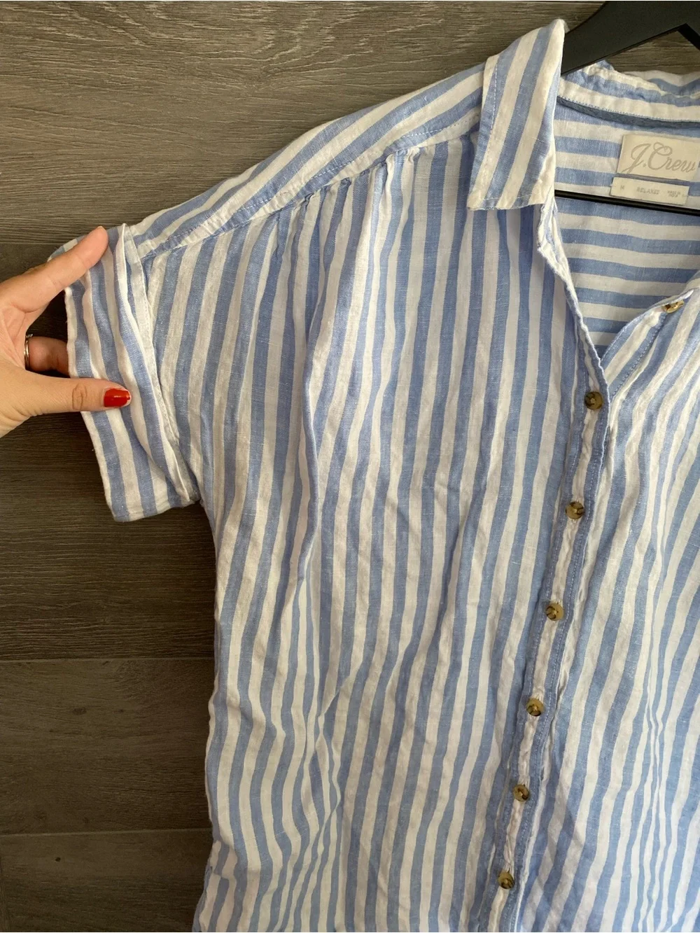 J. Crew Irish Linen Baird McNutt Striped Top